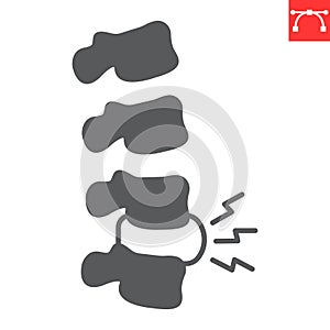 Spine pain glyph icon