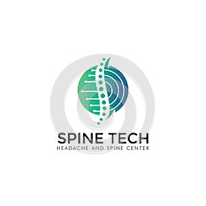 Spine tech logo, creative spine clinic vector