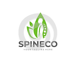 Spine treatment logo design. Orthopedic spine center vector design