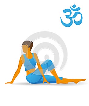 Spine twisting yoga pose