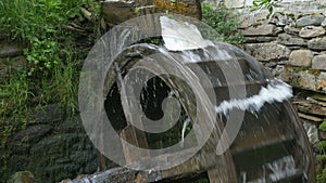 Spining Old Mill Wheel