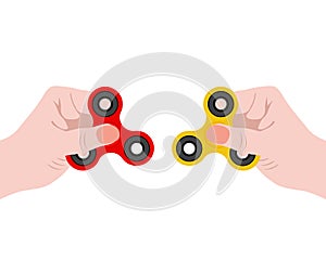 Spinner in the hand, a toy for stress removal, flat design