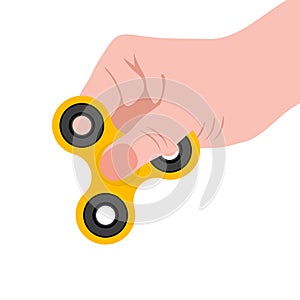 Spinner in the hand, a toy for stress removal, flat design