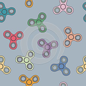 Spinner. A modern rotating toy object. Vector illustration. Seam