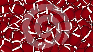Spinning 3d rendered football Loop Green screen background. 3D american football sport game ball