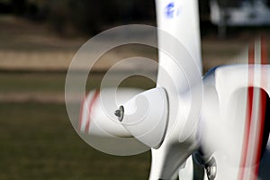 Spinning airplane propeller