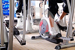 Spinning bike in a gym