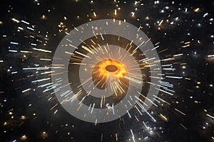 Spinning cracker on diwali festival