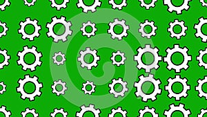 Spinning gears pattern motion graphics with green screen background