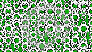 Spinning gears pattern motion graphics with green screen background