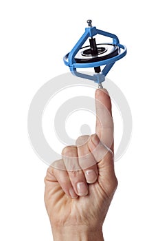 Spinning gyroscope on a finger