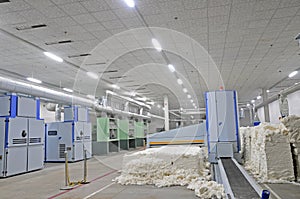 Spinning mill equipment in the workshop