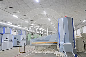 Spinning mill equipment in the workshop