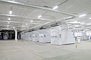 Spinning mill equipment in the workshop