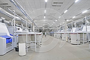 Spinning mill equipment in the workshop