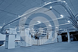 Spinning mill equipment in the workshop