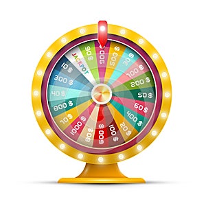 Spinning Money Wheel of Fortune with Jackpot