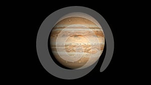 Spinning planet Jupiter. Beautiful space object. 3D render.