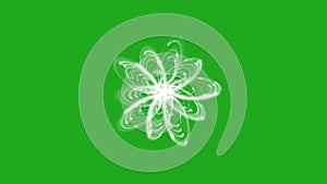 Spinning sparkles with flower shape green screen motion graphics