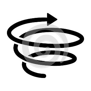 Spinning spiral up arrow icon design in flat style.