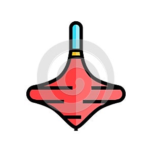spinning top fidget toy color icon vector illustration