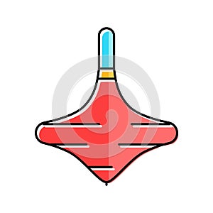 spinning top fidget toy color icon vector illustration