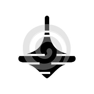 spinning top fidget toy glyph icon vector illustration