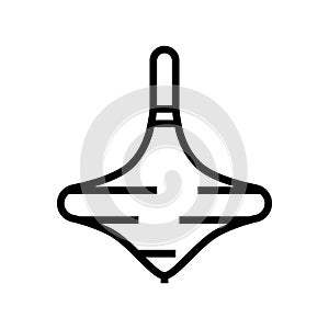 spinning top fidget toy line icon vector illustration