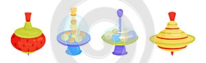 Spinning Top Toy Balancing on the Tip Vector Set