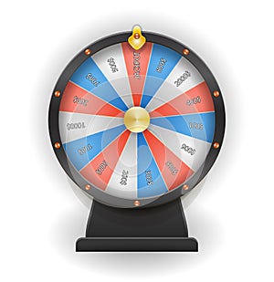 Spinning wheel of fortune. 3D realistic style.