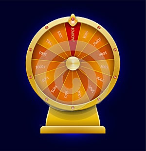 Spinning wheel of fortune. 3D realistic style.