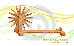 Spinning Wheel on India background photo