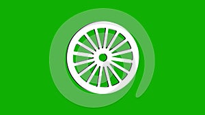 Spinning wheel motion graphics with green screen background