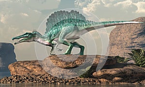 Spinosaurus by an Arid Lake