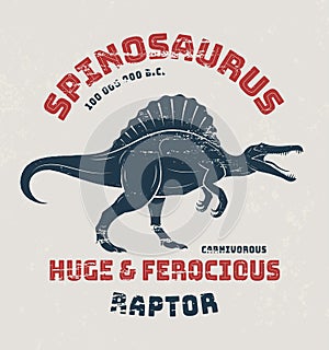 Spinosaurus t-shirt design, print, typography.