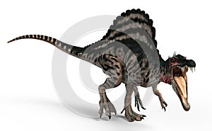 Spinosaurus with Stripes. 3D Illustration
