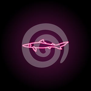 Spiny dogfish neon icon. Simple thin line, outline vector of fish icons for ui and ux, website or mobile application