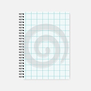 Spiral A4 notebook - cross section squared paper notepad, mock-up