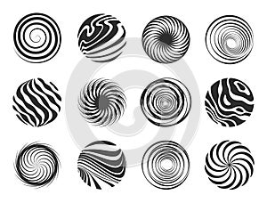 Spiral abstract movement and hypnotic vortex, whirl and vortex dynamic icon design photo