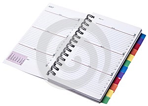 Spiral agenda with color tabs