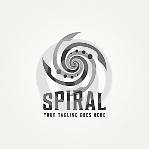 Spiral andromeda milky way on the galaxy logo