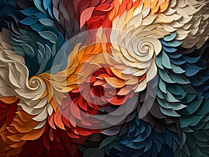 Spiral of Autumn Hues in Abstract Design