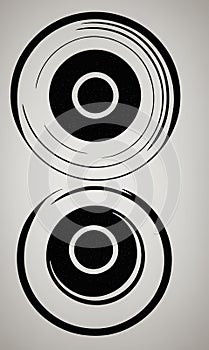 Spiral background with circles in black and white.