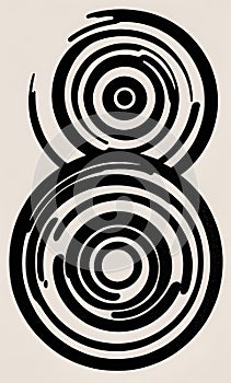 Spiral background with circles in black and white.