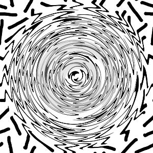 Spiral, background. Hypnotic, dynamic vortex Object on white background. Square background