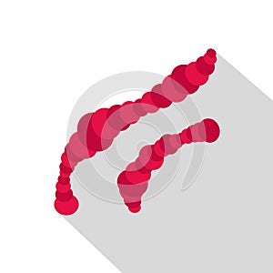 Spiral bacteria icon, flat style