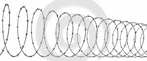 Spiral of Barbed Wire. 3D Illustration