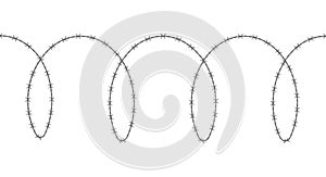 Spiral barbed wire. Flat vector illustration isolated on white