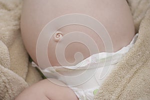 Spiral Belly Button And Baby Nappy