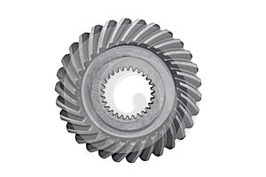 Spiral bevel gear isolated on white background